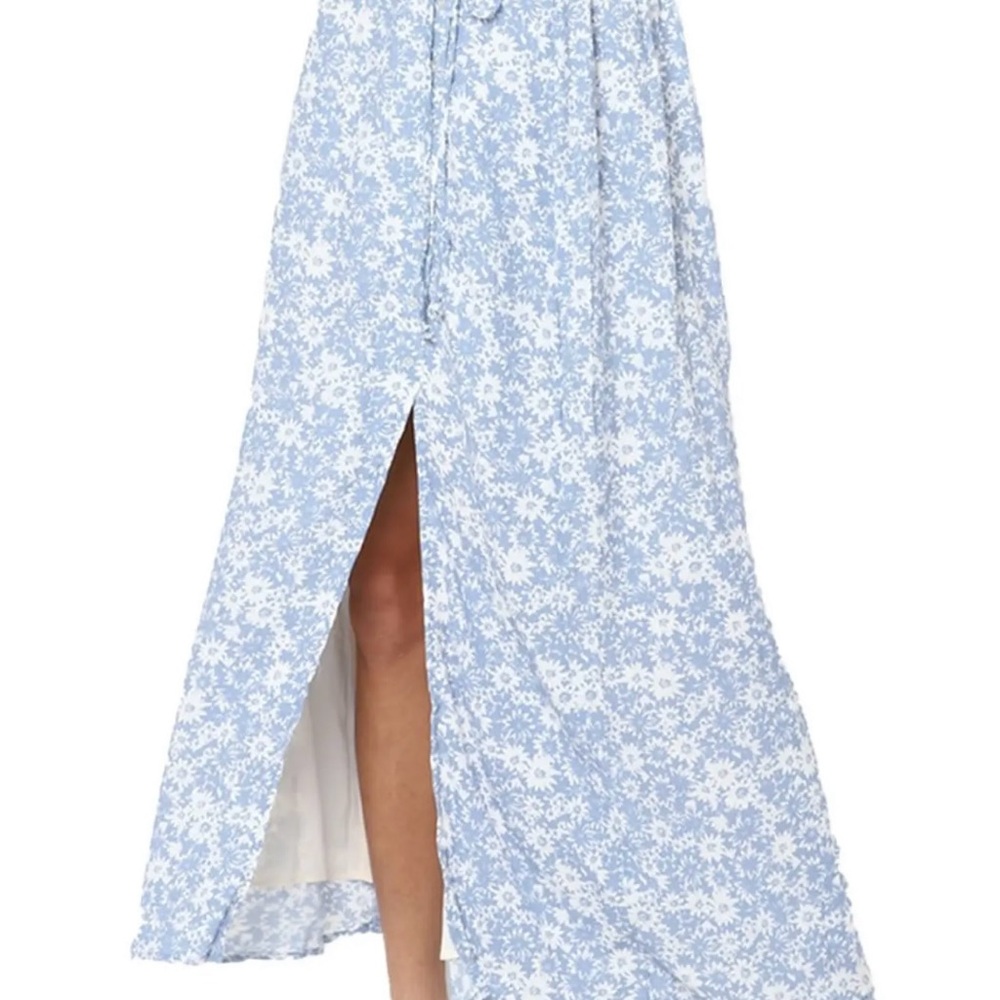 American Eagle High-Waisted Floral Slit Midi Skirt